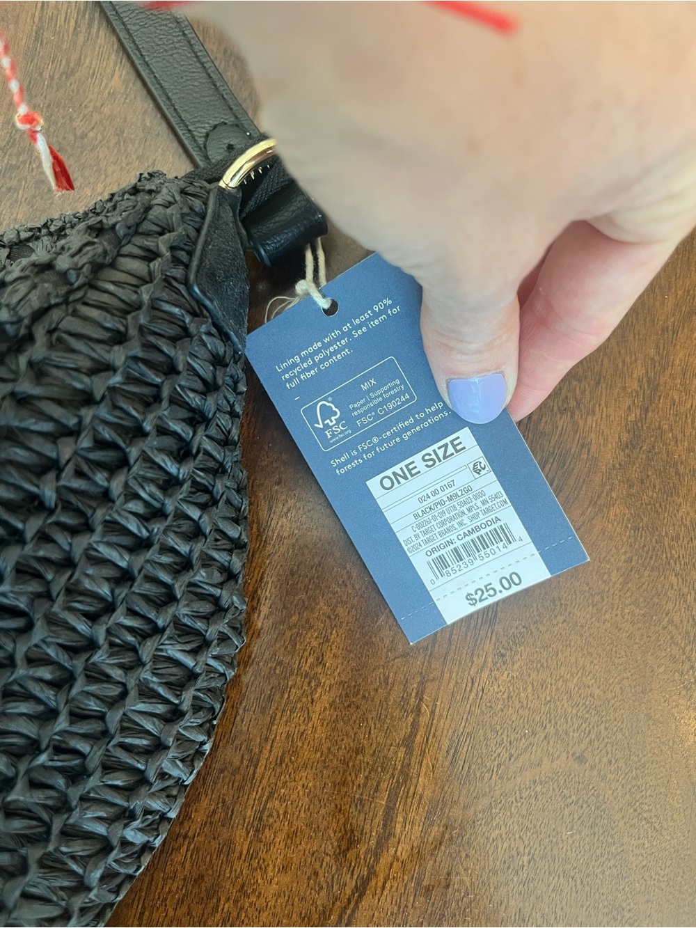 Universal Thread Black Woven Crescent Shoulder Bag - Picture 8 of 9